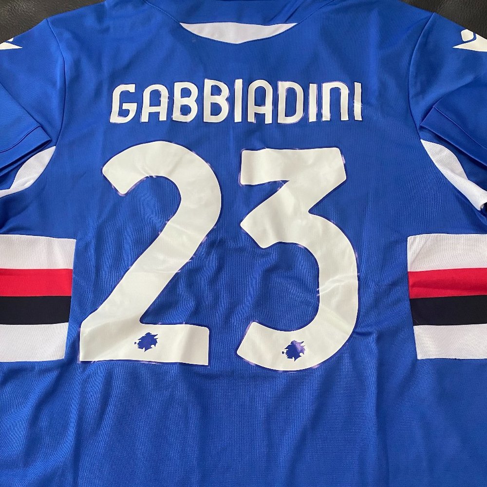 Macron brand ITALY SAMPDORIA FC MANOLO GABBIADINI Men's JERSEY. Sz M,L,or XL New